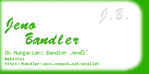 jeno bandler business card